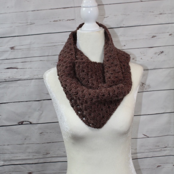 Crocheted by Alyssa Accessories - Handmade Brown Infinity Scarf